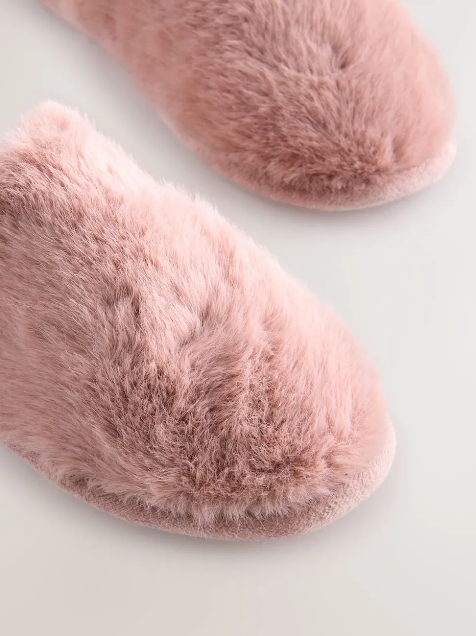 Pink Faux Fur Mule Slippers