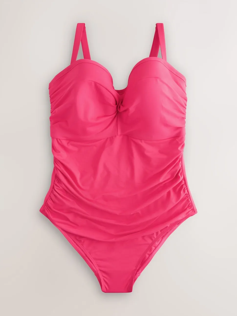 Pink F-K Ultimate Support Tummy Control Wired Bandeau Swimsuit