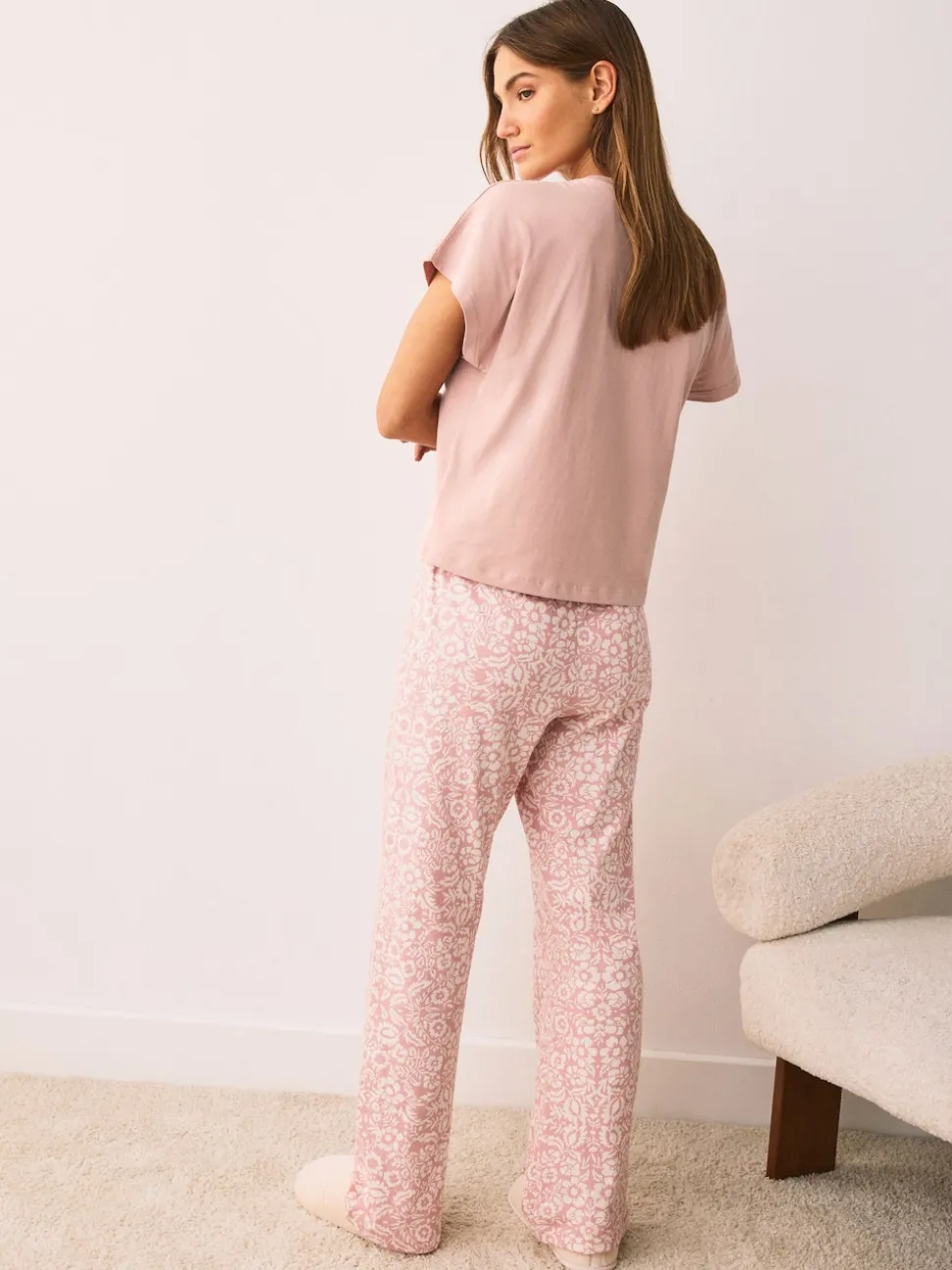 Pink Floral Short Sleeve Pyjamas