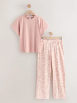Pink Floral Short Sleeve Pyjamas