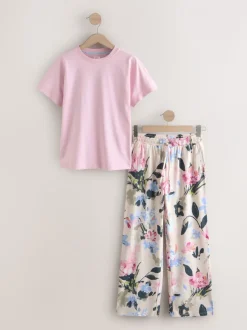 Pink Floral Short Sleeve Pyjamas