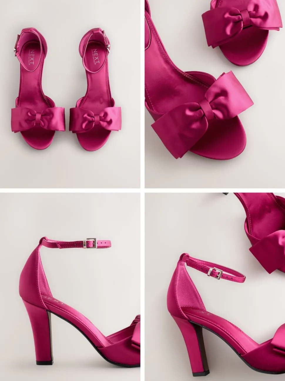 Pink Forever Comfort® Satin Bow Block Heeled Sandals