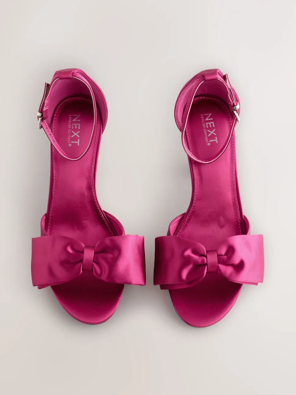 Pink Forever Comfort® Satin Bow Block Heeled Sandals