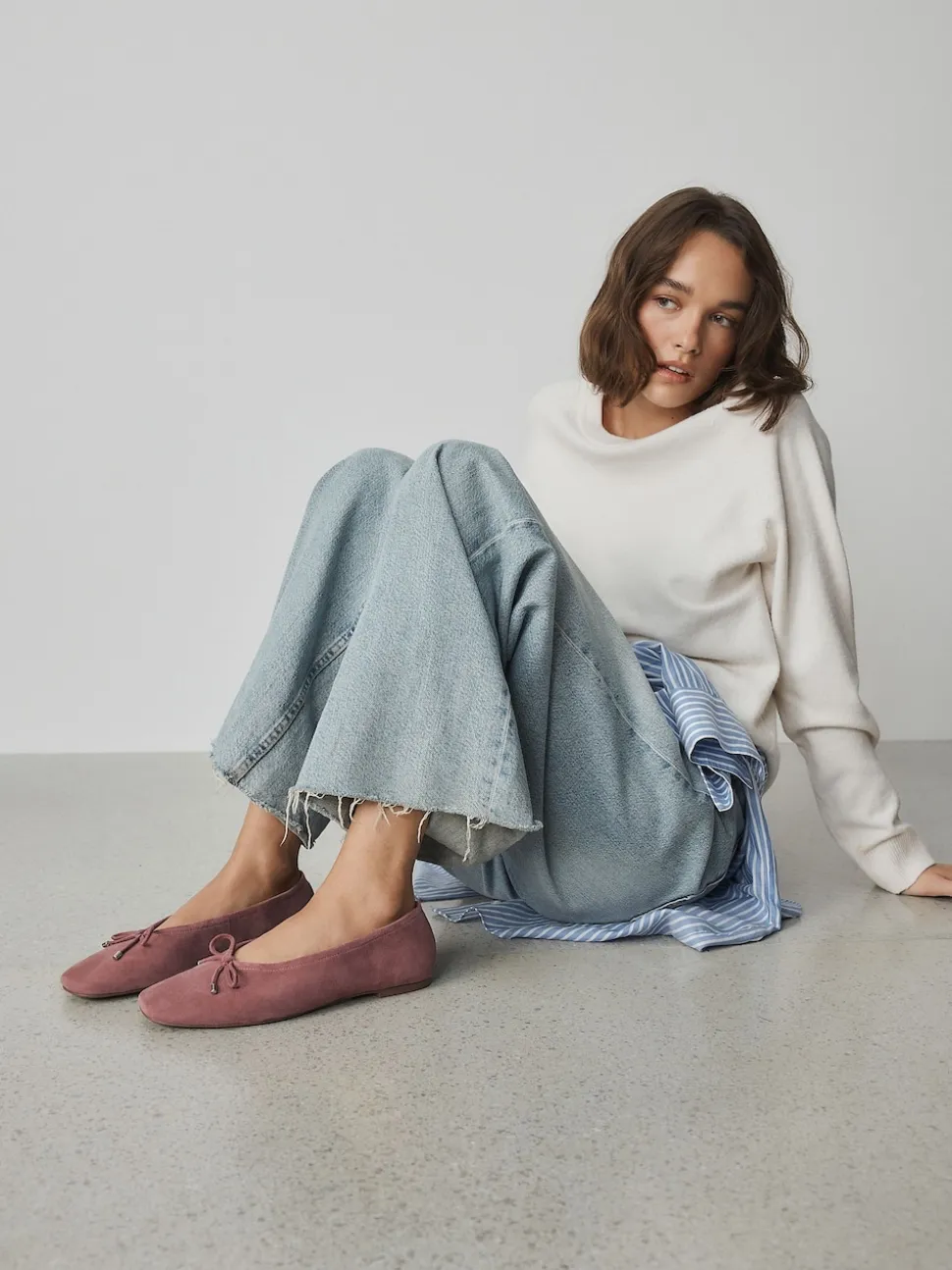Pink Forever Comfort® Suede High Cut Ballet Flats