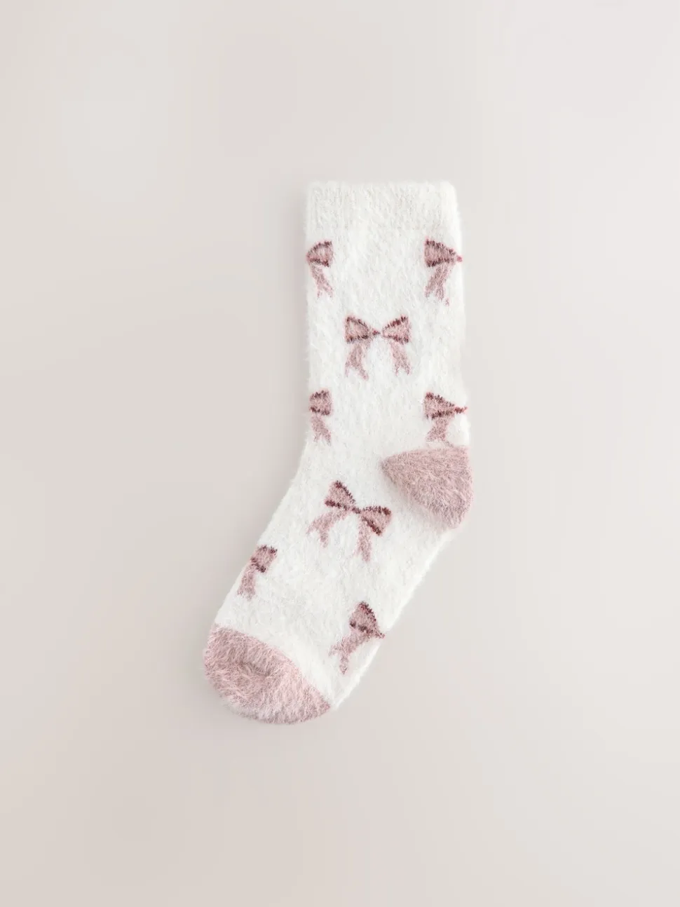 Pink Gingham/ Bows Superhairy Cosy Socks 2 Pack