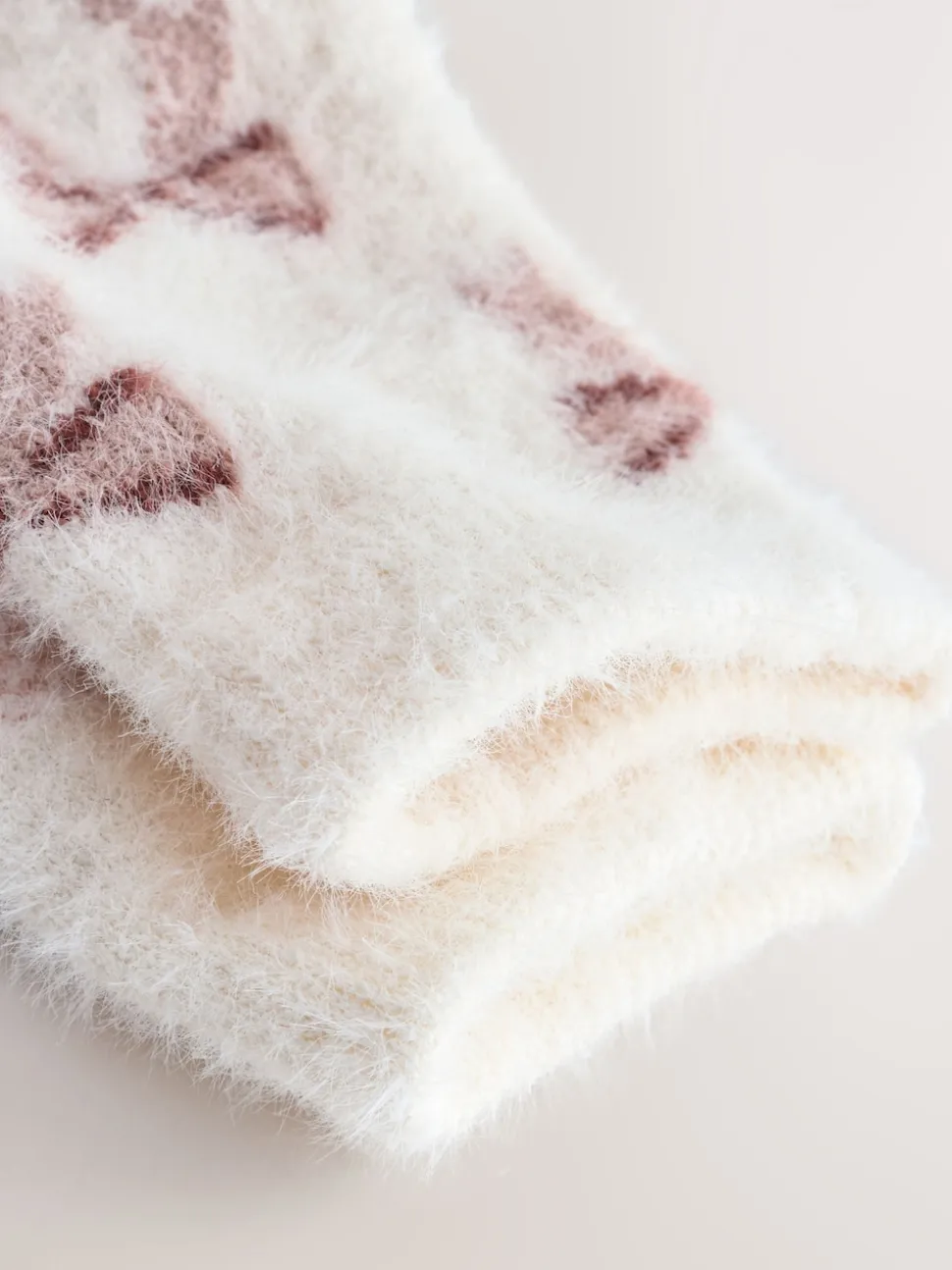 Pink Gingham/ Bows Superhairy Cosy Socks 2 Pack