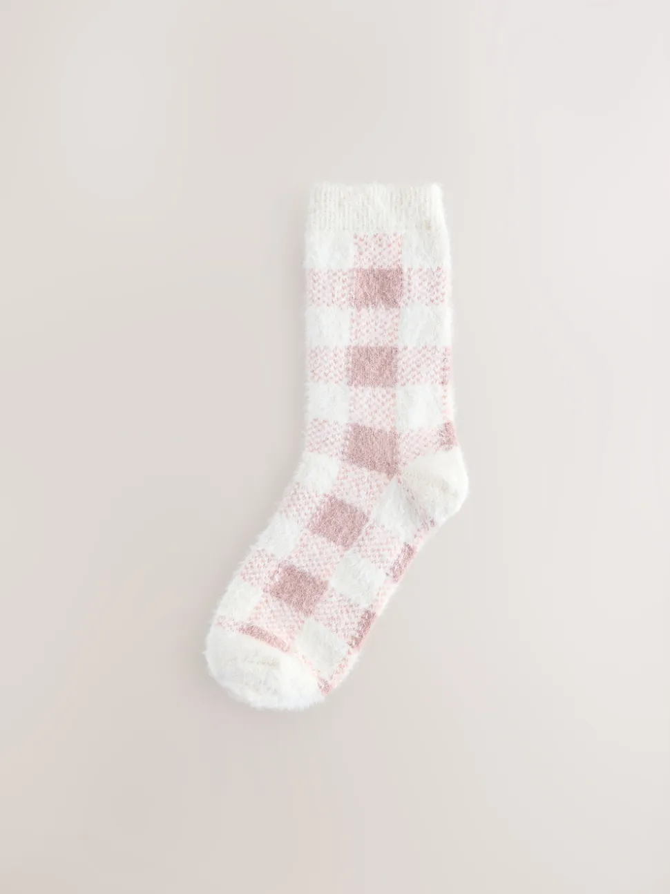 Pink Gingham/ Bows Superhairy Cosy Socks 2 Pack