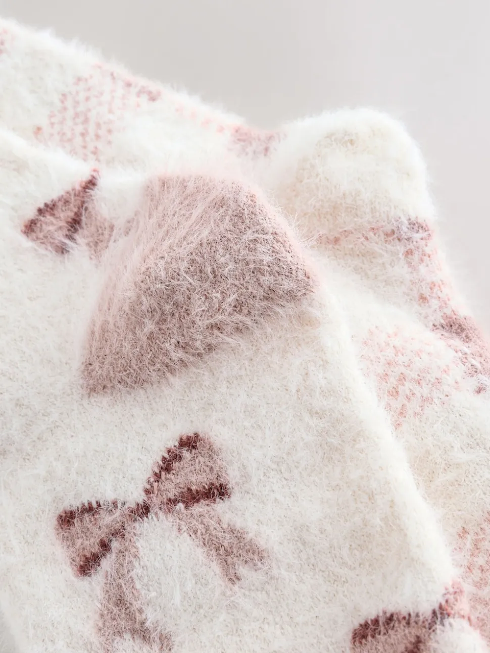 Pink Gingham/ Bows Superhairy Cosy Socks 2 Pack