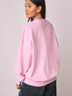 Pink Graphic Beaded Fish Graphic Sweatshirt