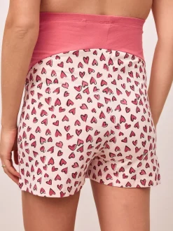 Pink Heart Maternity Short Set Pyjamas
