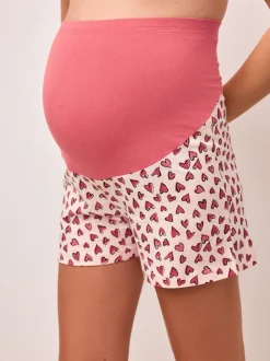 Pink Heart Maternity Short Set Pyjamas