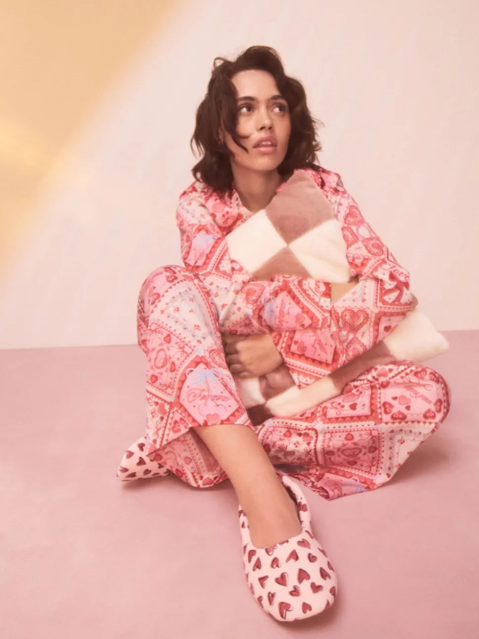 Pink Hearts Ballet Slippers