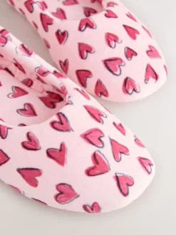 Pink Hearts Ballet Slippers