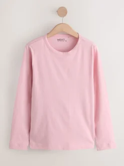 Pink Long Sleeve Crew Neck T-Shirts 5 Pack