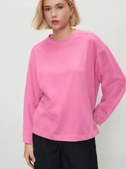 Pink Long Sleeve Heavyweight Crew Neck T-Shirt