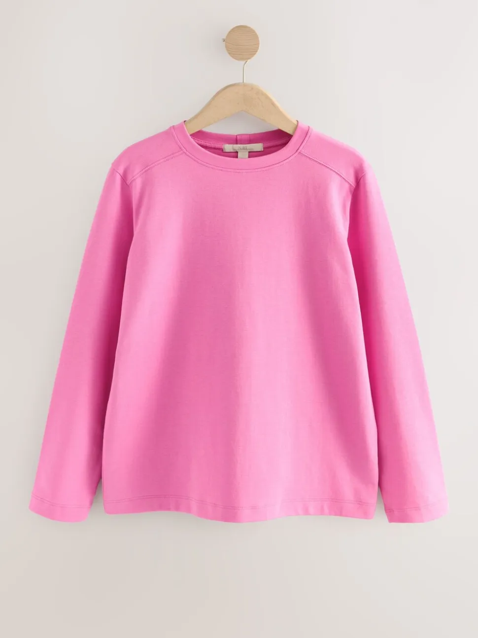 Pink Long Sleeve Heavyweight Crew Neck T-Shirt