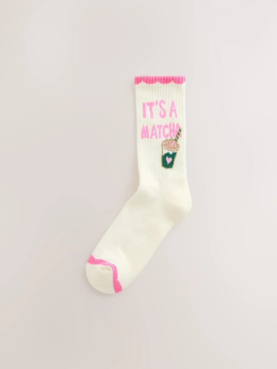 Pink Matcha Cushion Sole Sports Ankle Socks 3 Pack