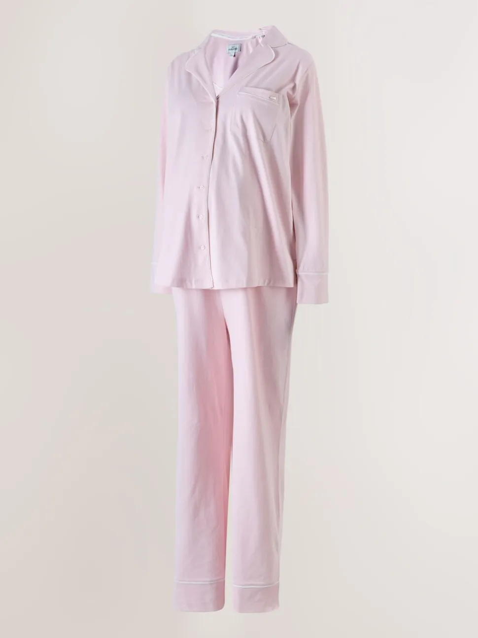 Pink Maternity Jersey Button Through Pyjamas