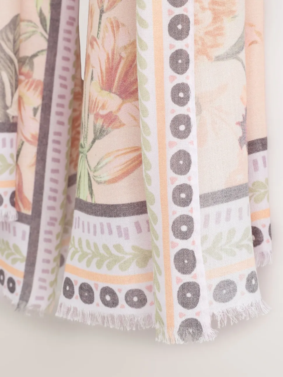 Pink Palm Floral Kew Collection Lightweight Scarf
