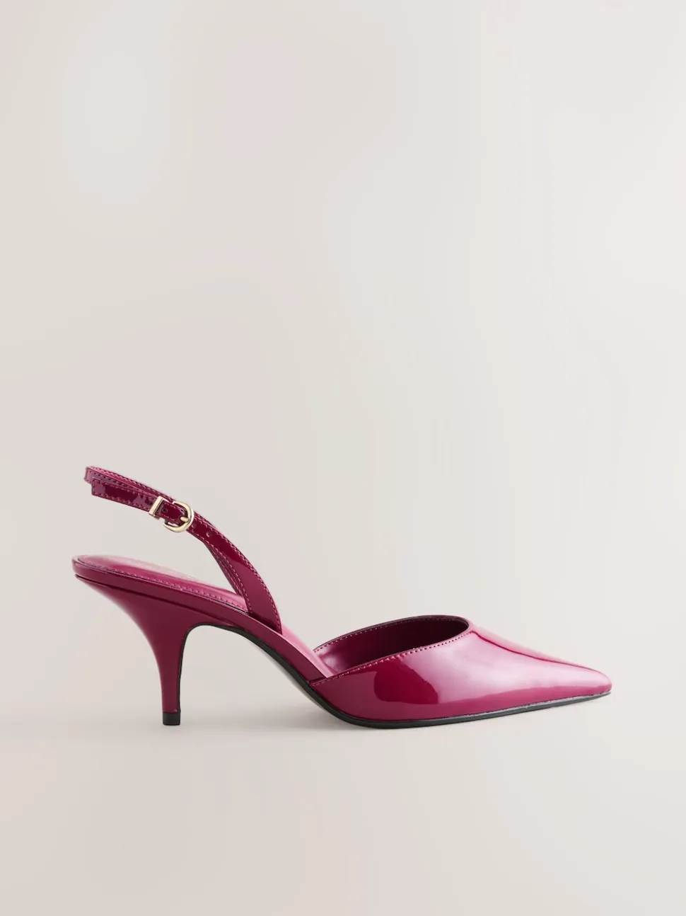 Pink Patent Forever Comfort® Pointed Toe Curvy Slingback Heels