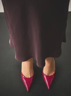 Pink Patent Forever Comfort® Pointed Toe Curvy Slingback Heels