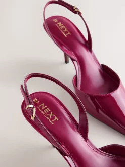 Pink Patent Forever Comfort® Pointed Toe Curvy Slingback Heels