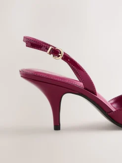 Pink Patent Forever Comfort® Pointed Toe Curvy Slingback Heels