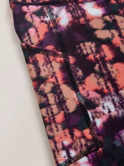 Pink Print with Pocket Active Sports Dry Tech Sculpting Leggings