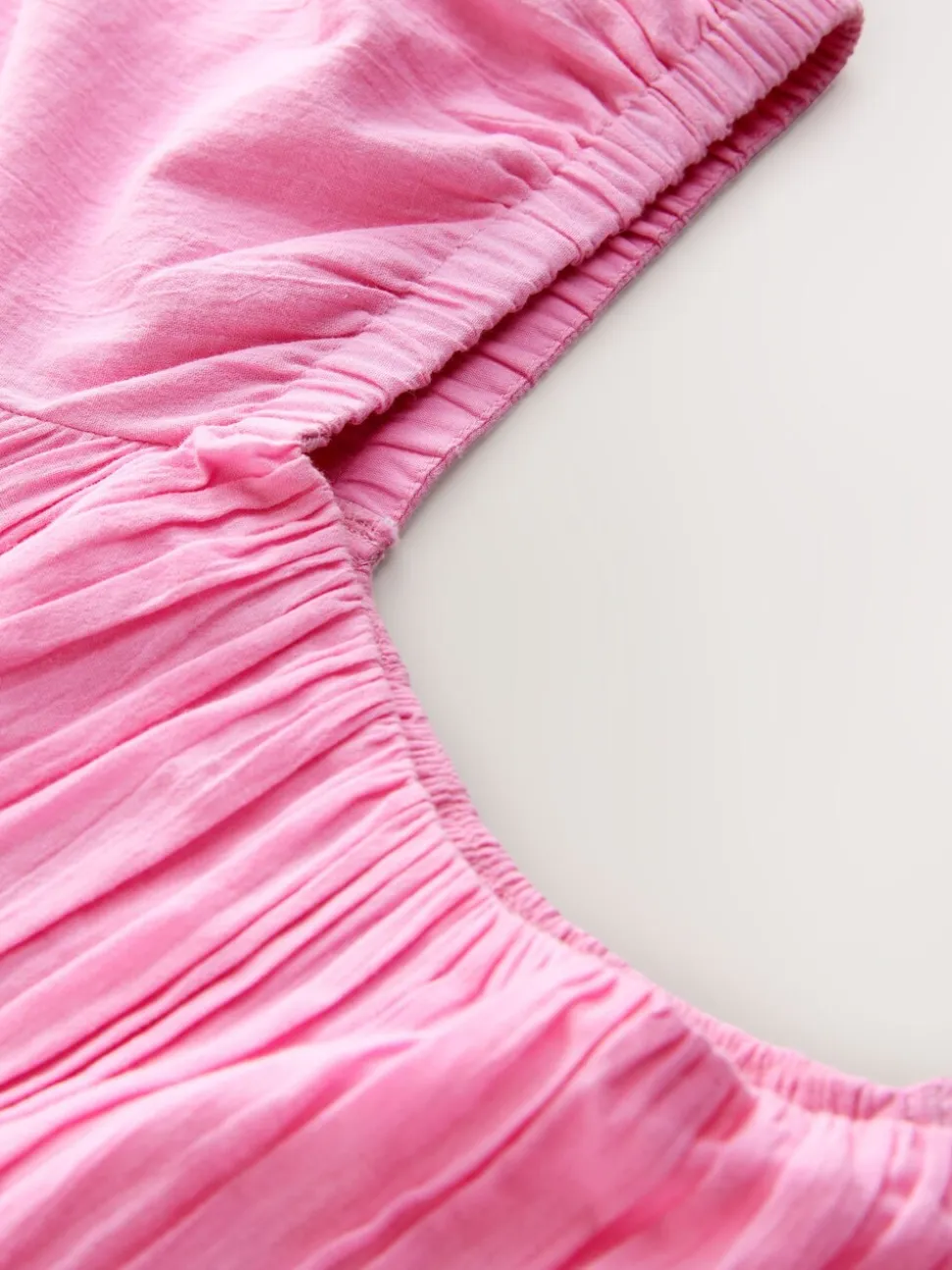 Pink Puff Sleeve Midi Dress