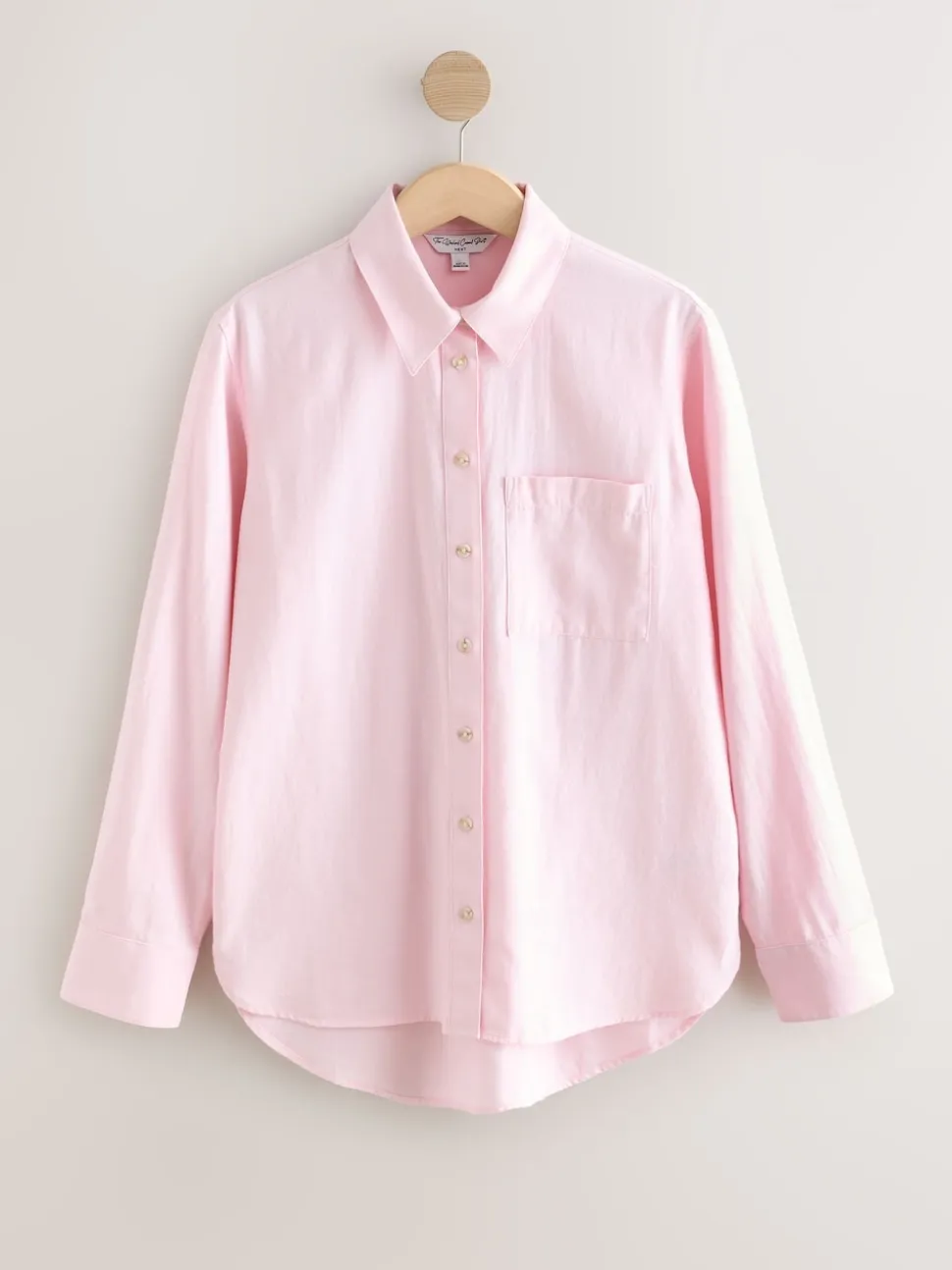 Pink Relaxed 100% Cotton Button Down Casual Long Sleeve Shirt