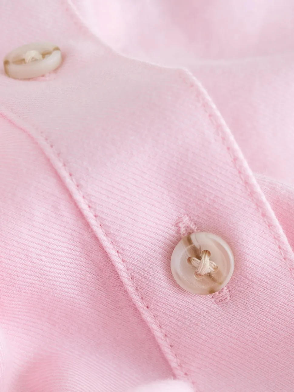 Pink Relaxed 100% Cotton Button Down Casual Long Sleeve Shirt