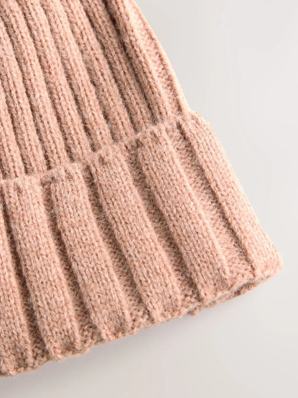 Pink Rib Knit Pom Hat