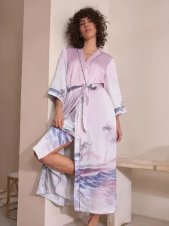 Pink Scene Lightweight Dressing Gown