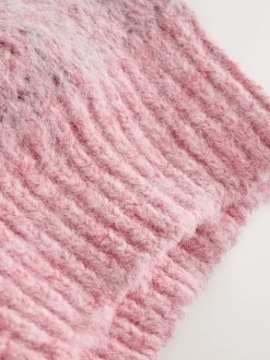Pink Strawberry Sleeveless Knitted Tank Top With Wool