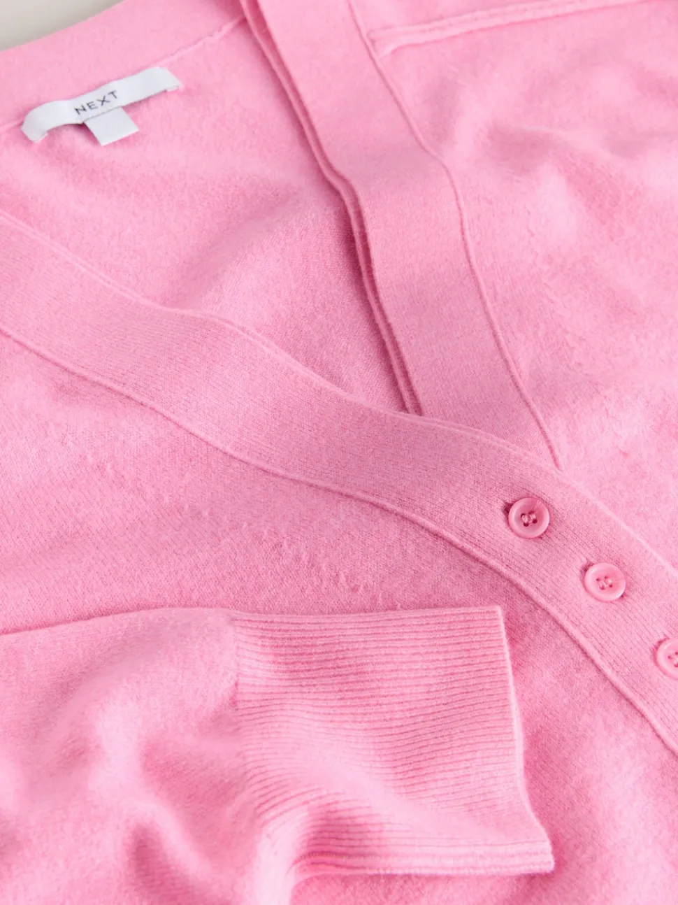 Pink Supersoft V-Neck Cardigan With Pockets