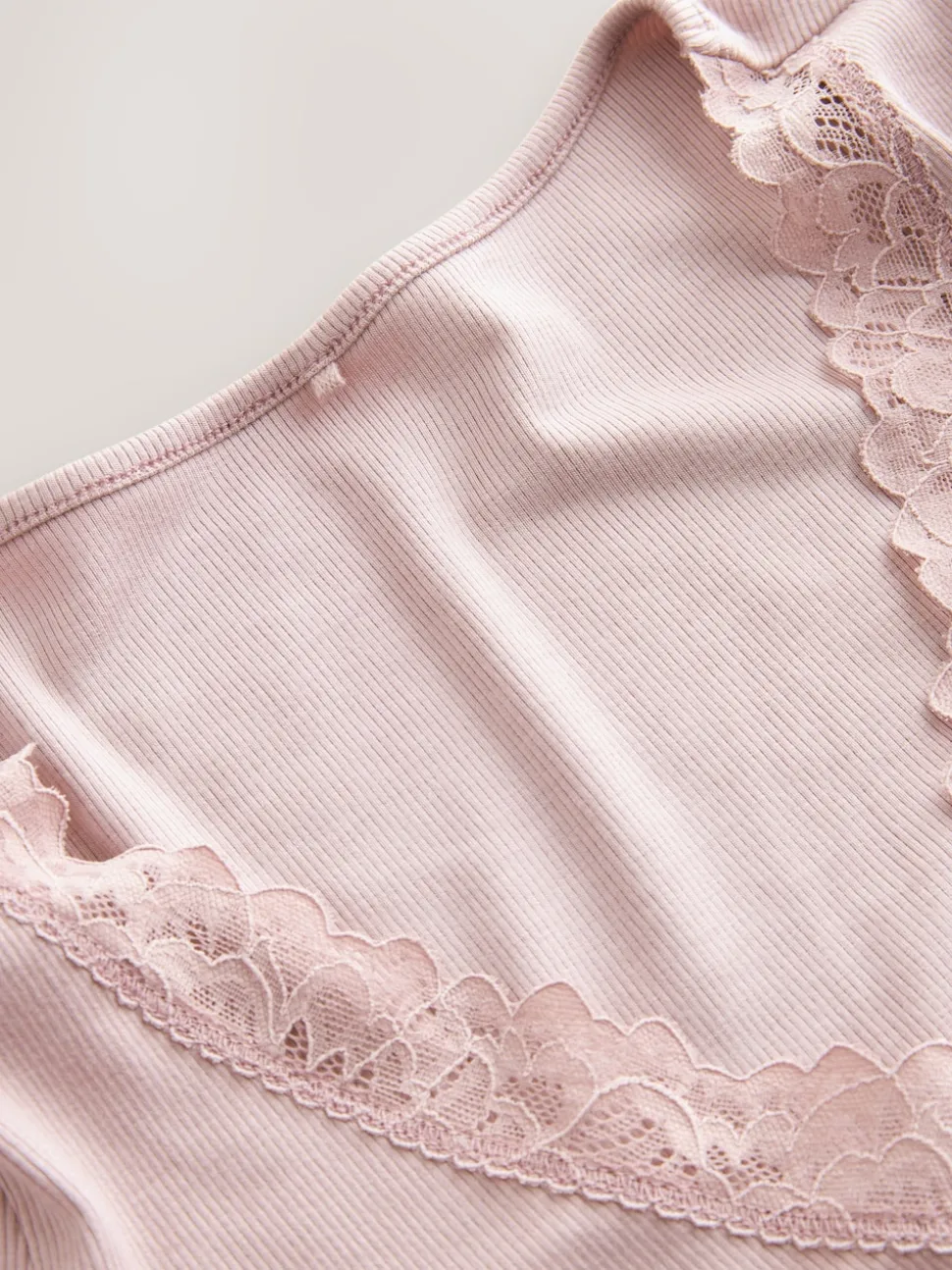 Pink Thermal Base Layer Lace Trim Bodysuit