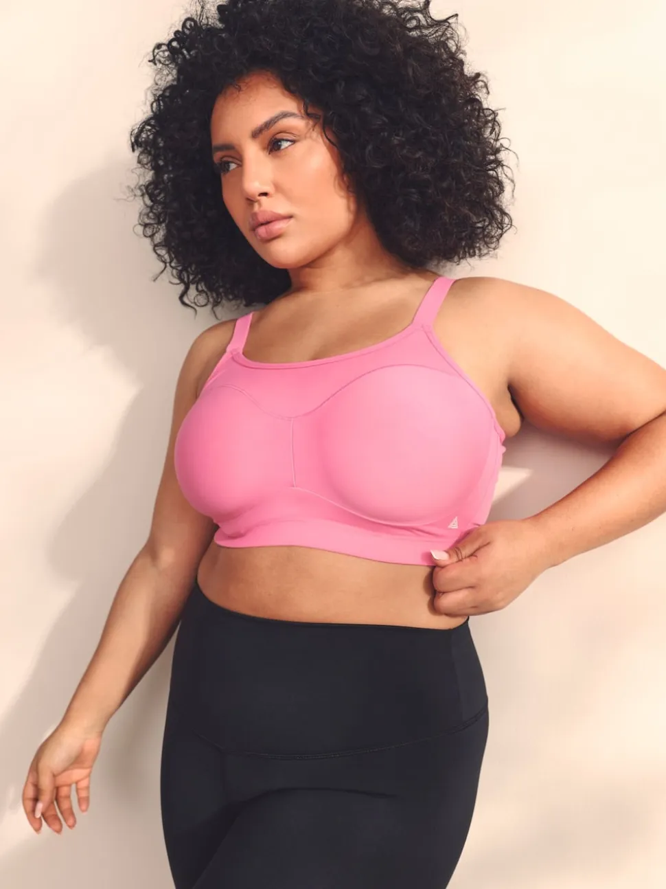 Pink Ultimate Support Non Pad Minimising Wired Dry Tech High Impact Sports Bra