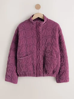 Pink Velvet Quilted Jacket