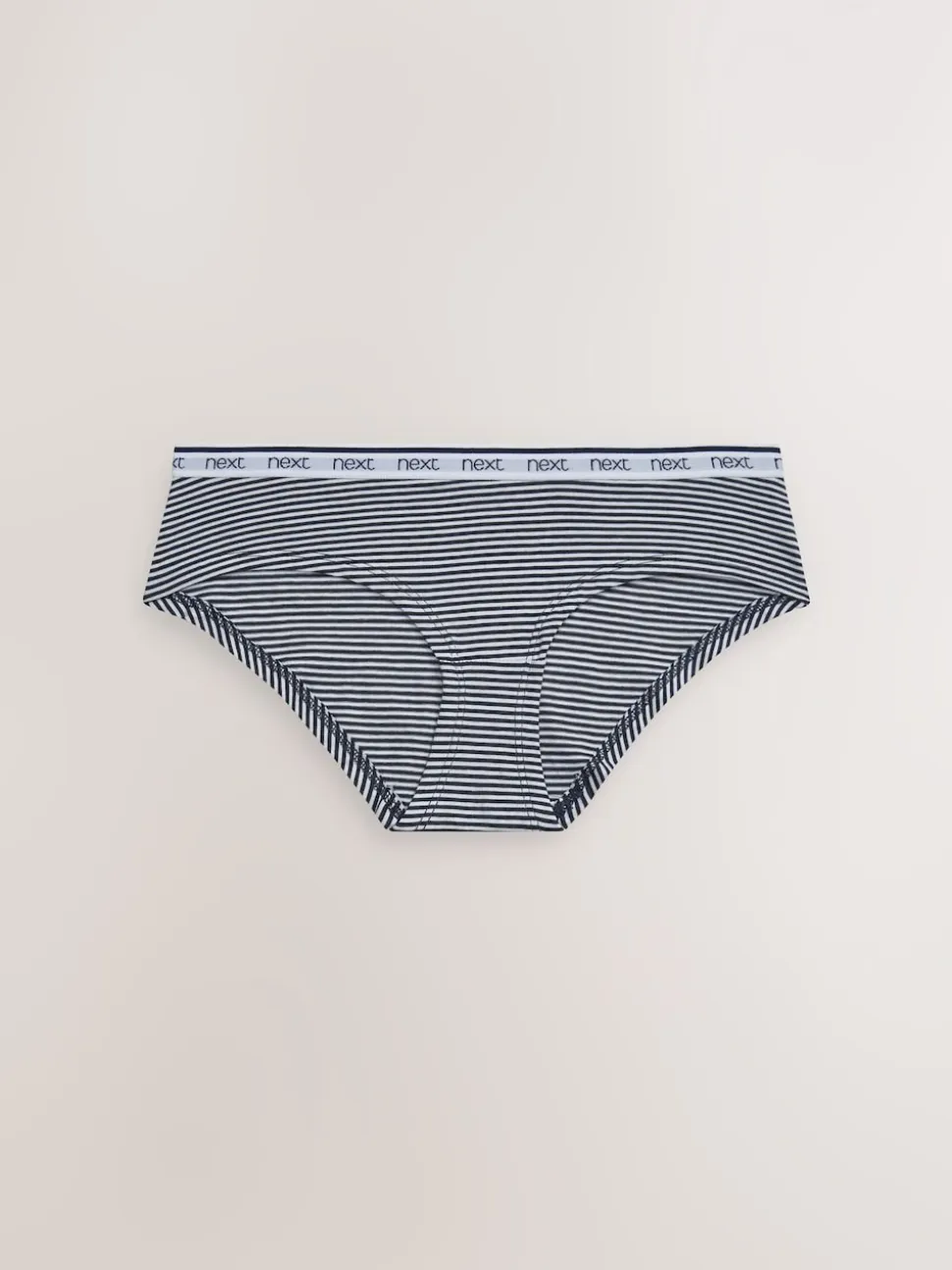 Pink/Blue Stripe Short Cotton Logo Knickers 4 Pack