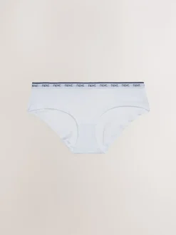 Pink/Blue Stripe Short Cotton Logo Knickers 4 Pack