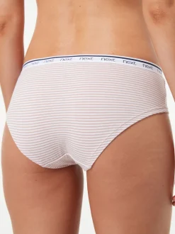 Pink/Blue Stripe Short Cotton Logo Knickers 4 Pack