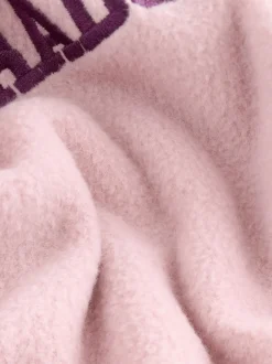 Pink/Burgundy Red Half Zip Graphic Fleece