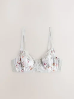 Pink/Cream/Green Floral DD+ Non Pad Full Cup Bras 3 Pack