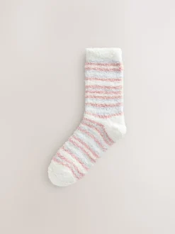 Pink/Grey Bows Cosy Ankle Socks 4 Pack