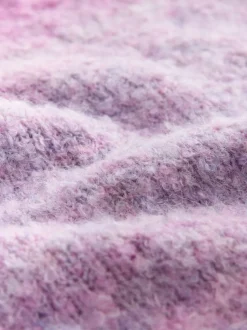 Pink/Purple Spacedye Boucle Crew Neck Jumper With Wool