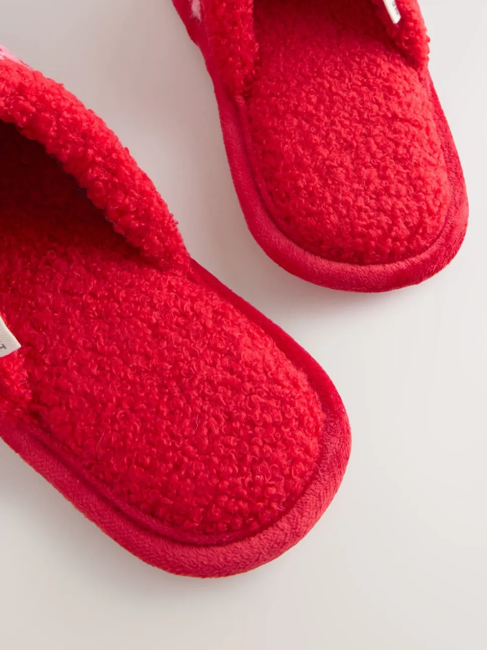 Pink/Red Borg Mule Check Heart Slippers