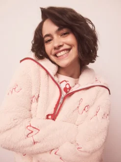Pink/Red Heart Borg Full Zip Fleece