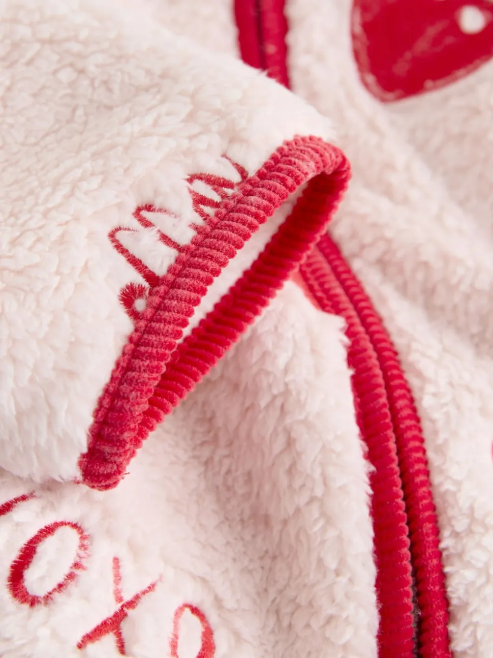 Pink/Red Heart Borg Full Zip Fleece