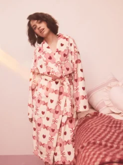 Pink/Red Heart Supersoft Dressing Gown