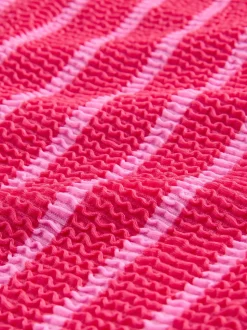 Pink/Red Stripe Crinkle Shorts Swim Shorts Bikini Bottoms